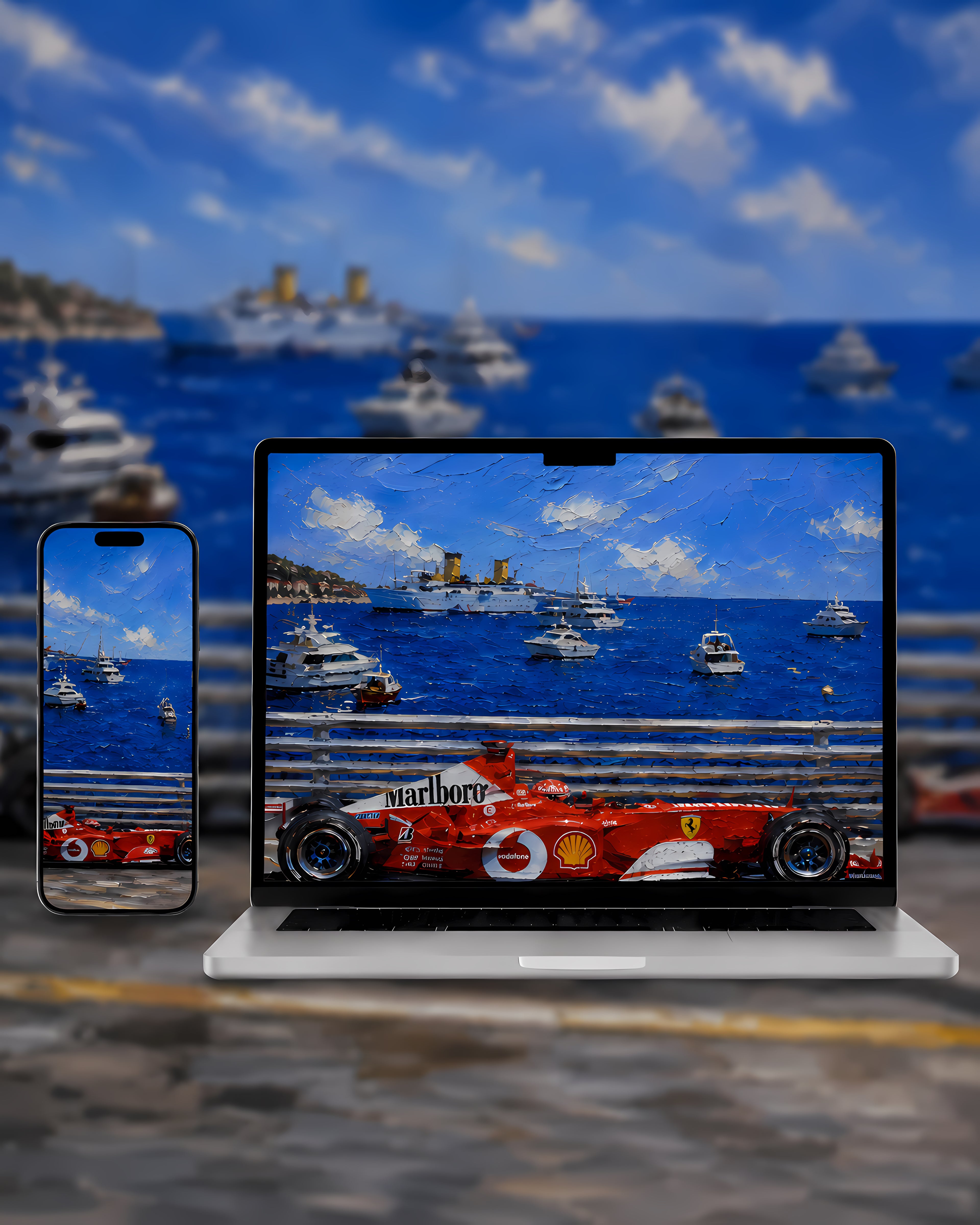Riviera Racing — 8-Piece Wallpaper Collection