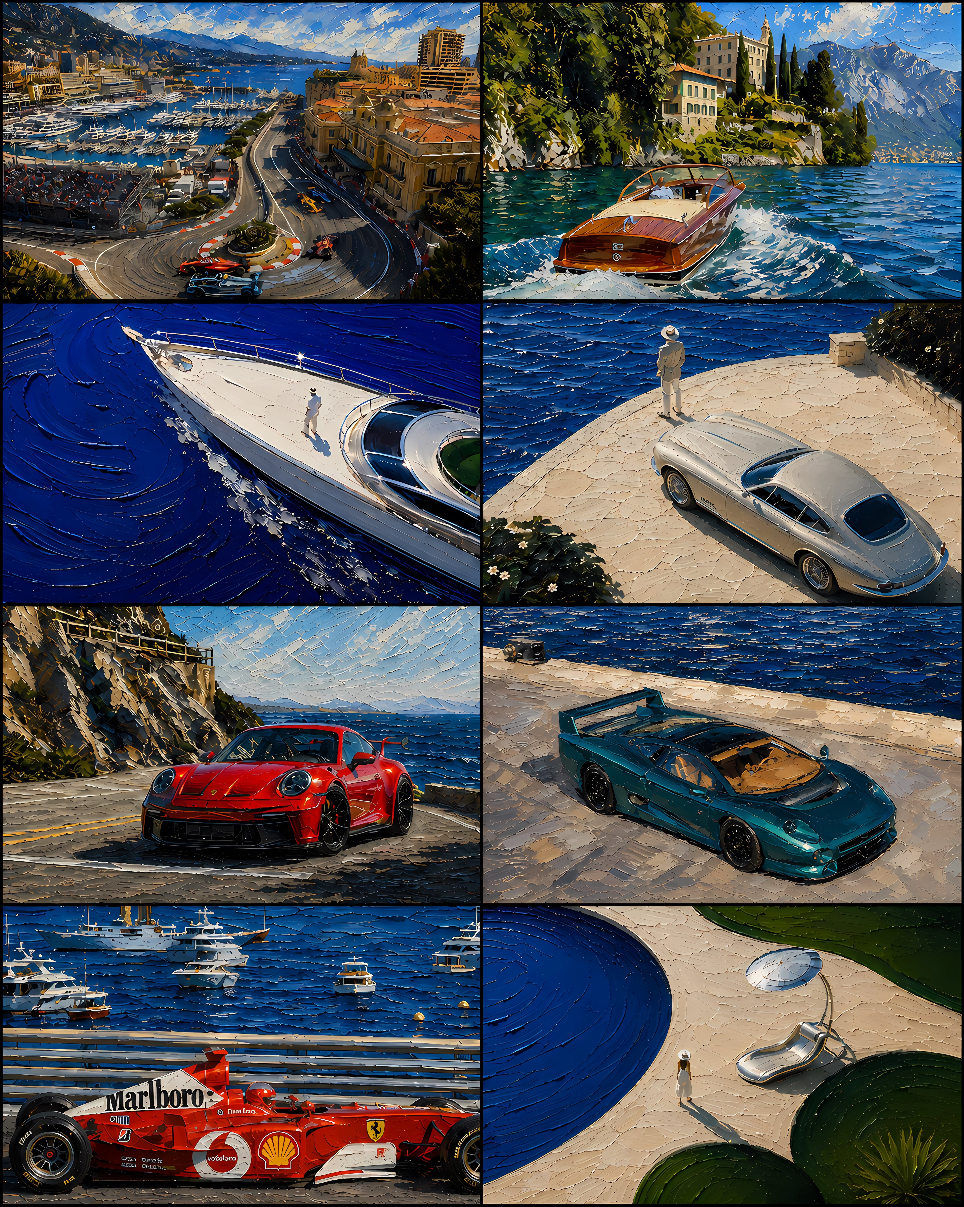 Riviera Racing — 8-Piece Wallpaper Collection