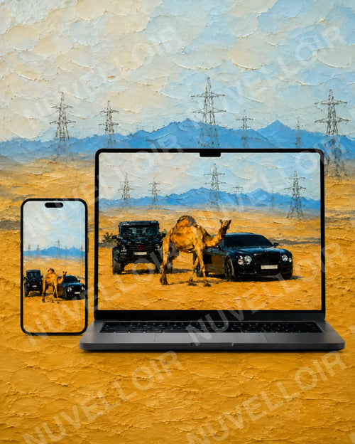 Arab Money wallpaper displayed on phone and desktop