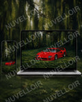 Car wallpaper displayed on phone and desktop