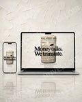 Money & Mindset wallpaper displayed on phone and desktop