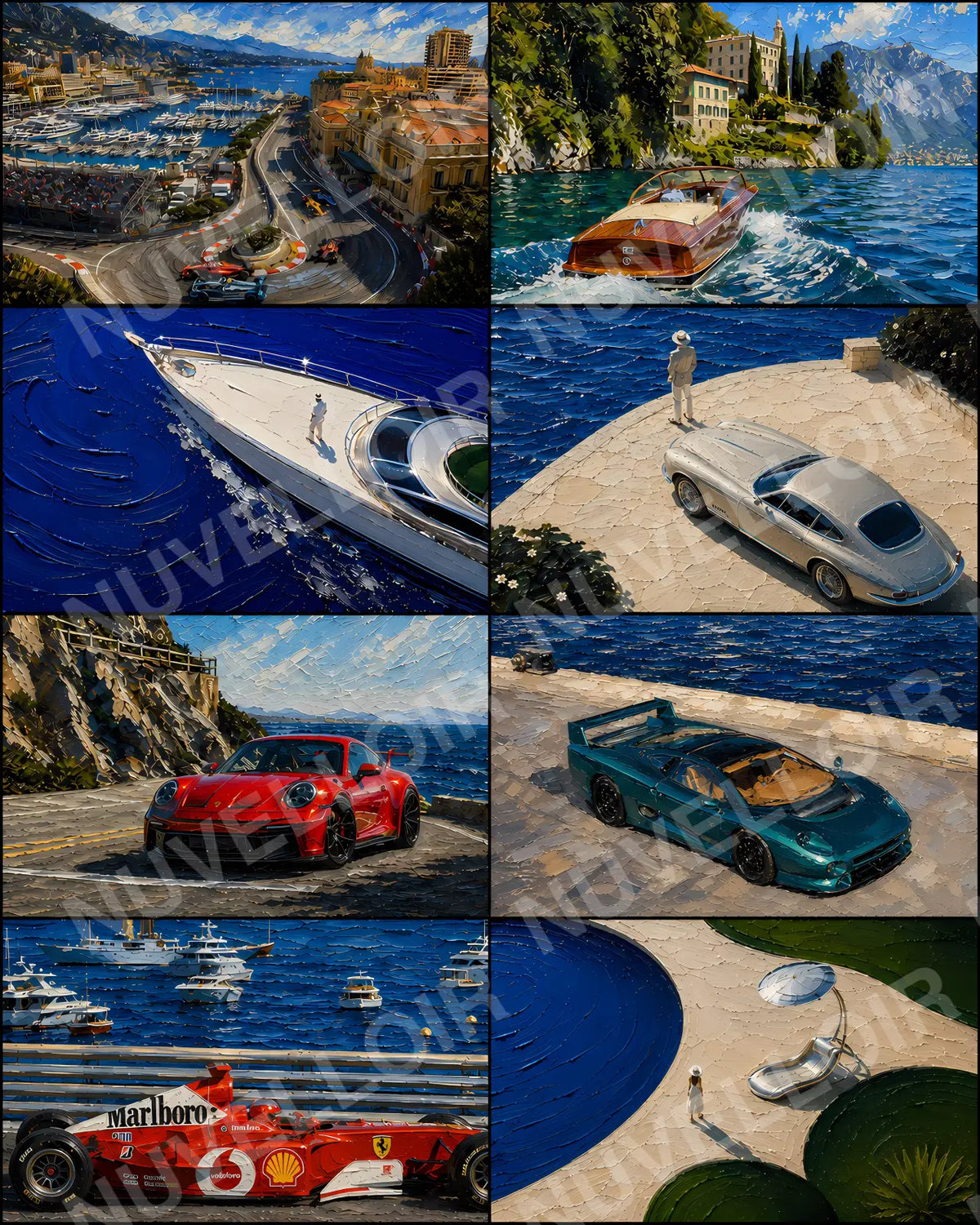Riviera Racing 8-piece wallpaper collection preview