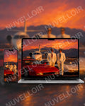 Riviera Society wallpaper displayed on phone and desktop